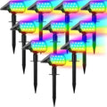 Color Changing Solar Lights Outdoor IP68 Waterproof, RGB, 10 Pack