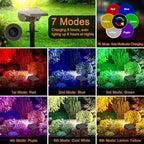 Color Changing Solar Lights Outdoor IP68 Waterproof, RGB, 10 Pack, alternate view 3