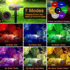 Color Changing Solar Lights Outdoor, IP68 Waterproof, RGB, 6 Pack, alternate view 3