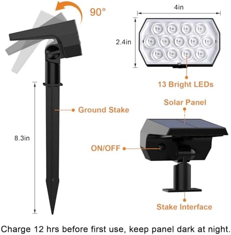 Color Changing Solar Lights Outdoor, IP68 Waterproof, RGB, 6 Pack, alternate view 6