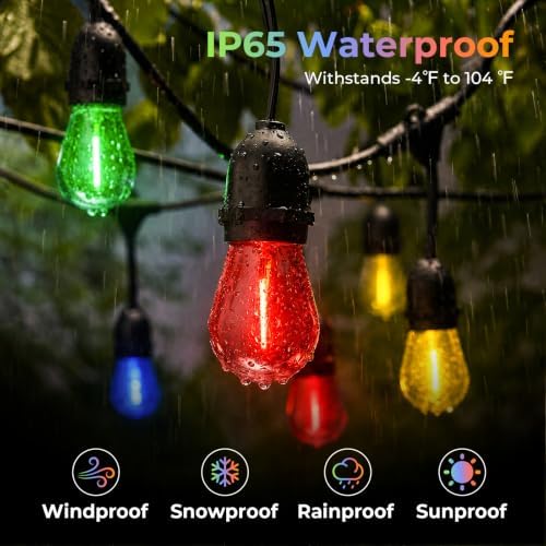 Colored Light Bulbs 64 Pack, S14 Bulbs for Outdoor String Lights, alternate view 4