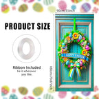 Colorful Wreath Easter Door Cover 35x71 Inches Polyester in 35x71 Inches, alternate view 3