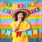 Colourful Fringe Curtains | Holidays Party Streamers Backdrop in 3.2 ft x 8.2 ft in rainbow, alternate view 5