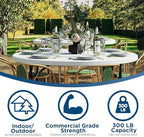 Commercial 5' (60") Round Blow Mold Table, White in White, alternate view 5