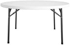 Commercial 5' (60") Round Blow Mold Table, White in White, alternate view 7