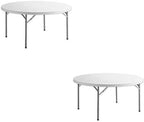 Commercial 5ft Round Table Pack - Lightweight, Ideal for Cafeterias, Events & Banquets - 60" Circle Plastic