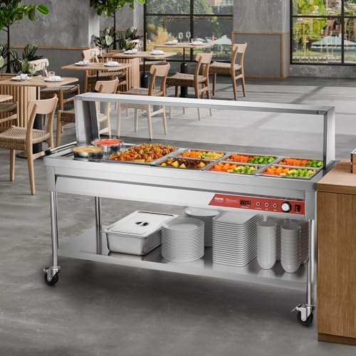 Commercial Electric Food Warmer, 7 Pans + 2 Pots Steam Table, 1800W Professional Buffet Catering Food Warmer, alternate view