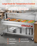 Commercial Electric Food Warmer, 7 Pans + 2 Pots Steam Table, 1800W Professional Buffet Catering Food Warmer, alternate view