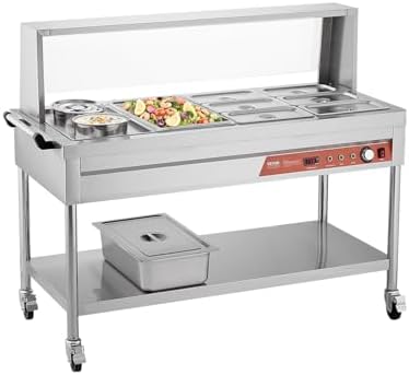 Commercial Food Warmer, 7 Pans + 2 Pots Electric Steam Table, 1800W Professional Buffet Catering Food Warmer