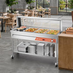Commercial Food Warmer, 7 Pans + 2 Pots Electric Steam Table, 1800W Professional Buffet Catering Food Warmer, alternate view