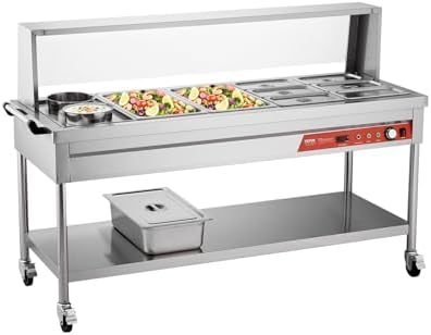 Commercial Food Warmer, 8 Pans + 2 Pots Electric Steam Table, 1800W Professional Buffet Catering Food Warmer