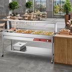 Commercial Food Warmer, 8 Pans + 2 Pots Electric Steam Table, 1800W Professional Buffet Catering Food Warmer, alternate view