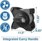 Commercial Grade Pivoting Utility Fan, for Cooling, Ventilating, Exhausting and Drying at Home, Job Site, Work, alternate