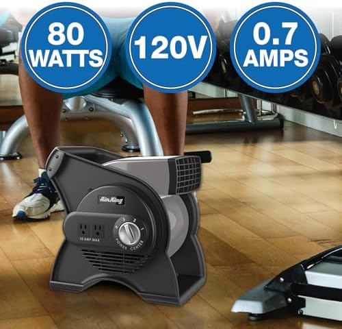 Commercial Grade Pivoting Utility Fan, for Cooling, Ventilating, Exhausting and Drying at Home, Job Site, Work, alternate