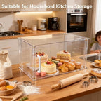 Commercial Pastry Display Case Acrylic Countertop Bakery Display Case in 1‐Tier:15.8" L x 7.9" W x 9.5" H in, alternate view
