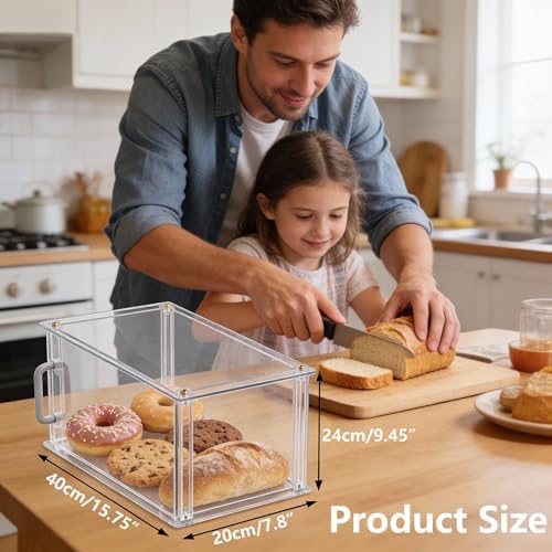 Commercial Pastry Display Case Acrylic Countertop Bakery Display Case in 1‐Tier:15.8" L x 7.9" W x 9.5" H in, alternate view
