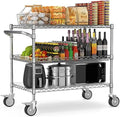Commercial Rolling Utility Cart,45In Large Kitchen Carts with Wheels
