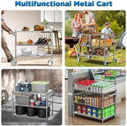 Commercial Rolling Utility Cart,45In Large Kitchen Carts with Wheels, alternate view 5