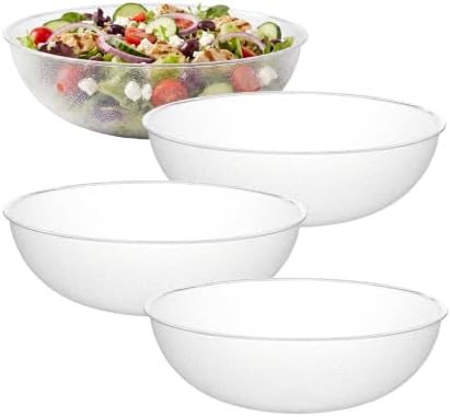 Commercial Salad Bowl, 180oz / 5.5 Qt, 12.8", 4 Pack, Dishwasher Safe in 180 oz in Clear