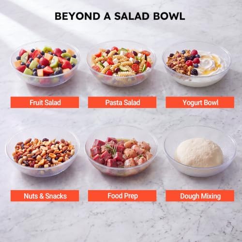 Commercial Salad Bowl, 180oz / 5.5 Qt, 12.8", 4 Pack, Dishwasher Safe in 180 oz in Clear, alternate view 5