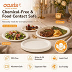 Compostable Oval Paper Plates [10 inch, 68-Pack] Elegant Disposable Dinner Platter Heavy-Duty Quality, Natural, alternate