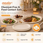 Compostable Oval Paper Plates [12.5 inch, 68-Pack] Elegant Disposable Dinner Platter Heavy-Duty Quality, Natural, alternate
