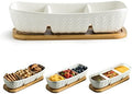 Condiment Bowls Divided Serving Tray, Chip and Dip Bowl for Party in Medium-10 inches in White