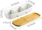 Condiment Bowls Divided Serving Tray, Chip and Dip Bowl for Party in Medium-10 inches in White, alternate view 3
