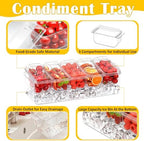 Condiment Tray, Chilled Condiment Server, Bar Accessories on Ice in 8 compartments in Clear, alternate view 4
