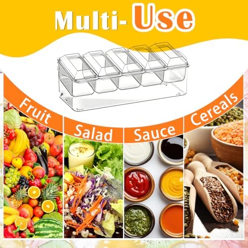 Condiment Tray, Chilled Condiment Server, Bar Accessories on Ice in 8 compartments in Clear, alternate view 5