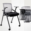 Conference Room Chairs, Folding Office Desk Chair with Lumbar Support and Sliding Armrest, Office Guest Chairs &