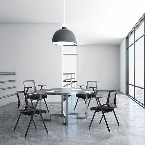 Conference Room Chairs, Folding Office Desk Chair with Lumbar Support and Sliding Armrest, Office Guest Chairs &, alternate