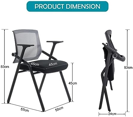 Conference Room Chairs, Folding Office Desk Chair with Lumbar Support and Sliding Armrest, Office Guest Chairs &, alternate