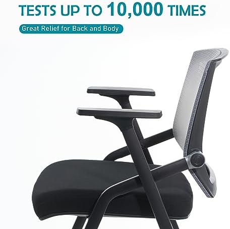 Conference Room Chairs, Folding Office Desk Chair with Lumbar Support and Sliding Armrest, Office Guest Chairs &, alternate