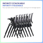 Conference Room Chairs, Folding Office Desk Chair with Lumbar Support and Sliding Armrest with Casters, alternate view 5
