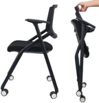 Conference Room Chairs with Wheels and Paddle, Ergonomic Mesh Back and Arms for Meeting, Conference, Reception, alternate