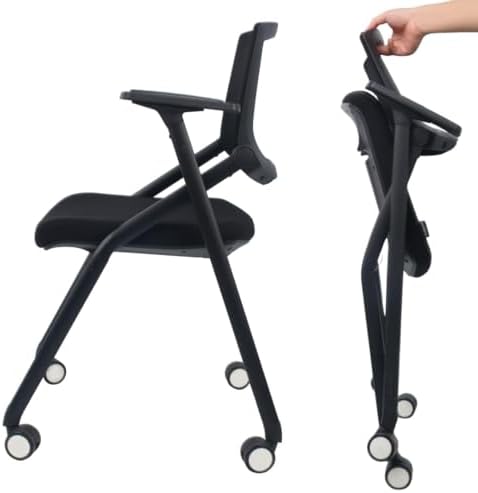 Conference Room Chairs with Wheels and Paddle, Ergonomic Mesh Back and Arms for Meeting, Conference, Reception, alternate