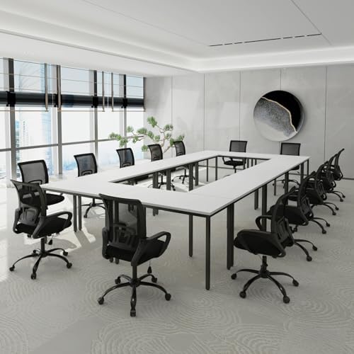 Conference Table, 23FT Office Computer Desk, Printer Podcast Table for Meeting Room Conference Room Study Room