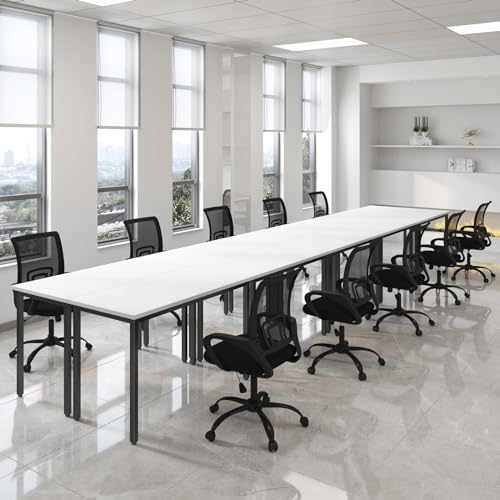 Conference Table, 23FT Office Computer Desk, Printer Podcast Table for Meeting Room Conference Room Study Room, alternate