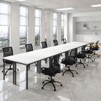 Conference Table, 23FT Office Computer Desk, Printer Podcast Table for Meeting Room Conference Room Study Room, alternate