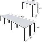 Conference Tables 12ft Office Computer Desk for Meeting Room Study Writing Printer Table Save Space Design for, alternate