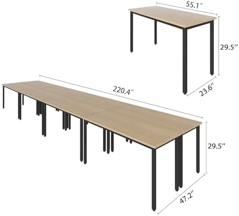Conference Tables 18ft Office Computer Desk for Meeting Room Study Writing Printer Table Meeting Seminar Table, alternate