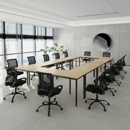 Conference Tables 20ft Office Computer Desk for Meeting Room Study Writing Printer Podcast Table for 24 People, alternate