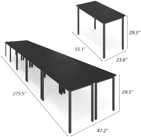 Conference Tables 23ft Office Computer Desk for Meeting Room Study Writing Printer Podcast Table for 24 People, alternate