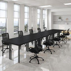 Conference Tables 23ft Office Computer Desk for Meeting Room Study Writing Printer Podcast Table for 24 People, alternate