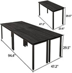 Conference Tables 8ft Office Computer Desk for Meeting Room Study Writing Printer Podcast Table Save Space, alternate view 2