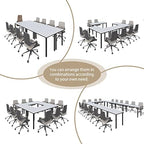 Conference Tables 8ft Office Computer Desk for Meeting Room Study Writing Printer Podcast Table for 10 People, alternate view