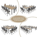 Conference Tables 8ft Office Computer Desk for Meeting Room Study Writing Printer Podcast Table for 4-8 People, alternate