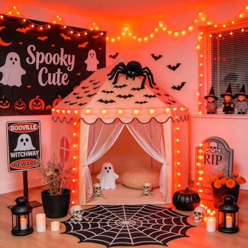 Connectable 100 LED Globe Orange Halloween Lights Indoor, alternate view 2