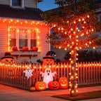 Connectable 100 LED Globe Orange Halloween Lights Indoor, alternate view 5